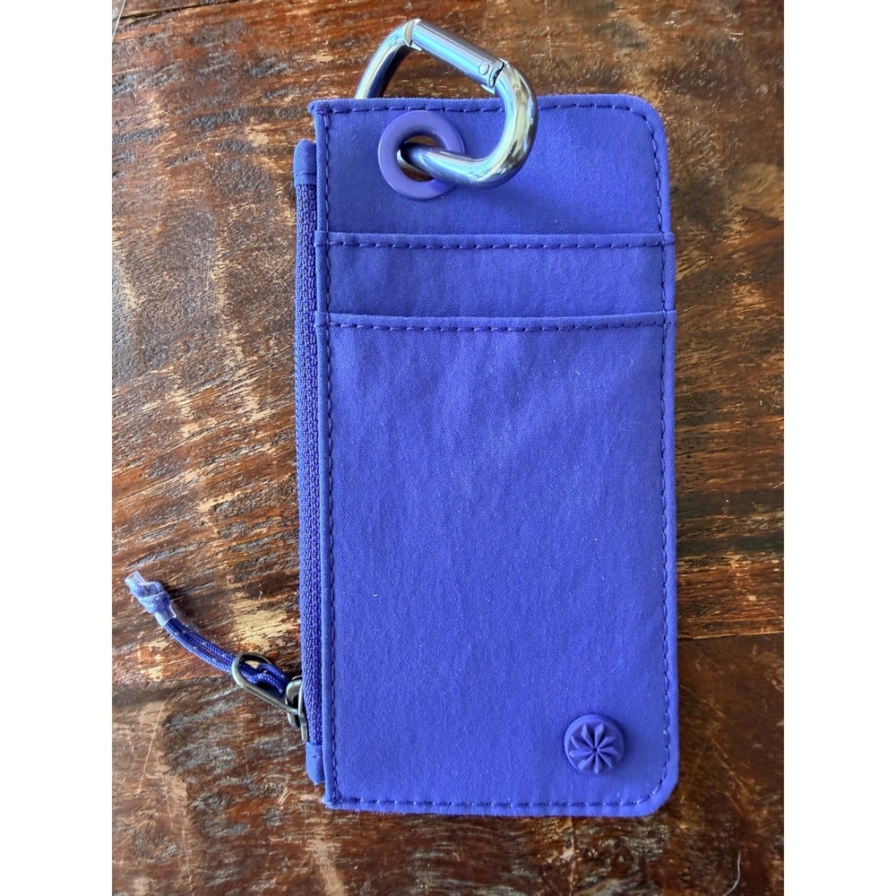 Athleta Card Holder OS Purple Excellent Carabiner Zip Nylon Slim Gorpcore